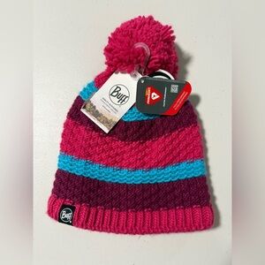 Buff Colorful Knit Beanie Toboggan with Pom Pom NWT Ski Winter Outdoor